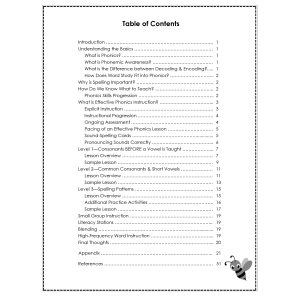 Effective Phonics Table of Contents